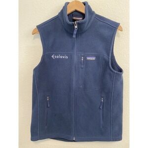 Patagonia Sweater Mens Size M Navy Vest Synchilla Fleece Full Zip Outdoors